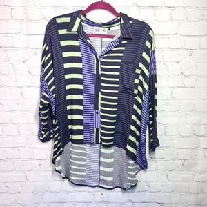 NWOT |•SKFK•| Boutique Oversized High-Low Lightweight Button Down Top Size M